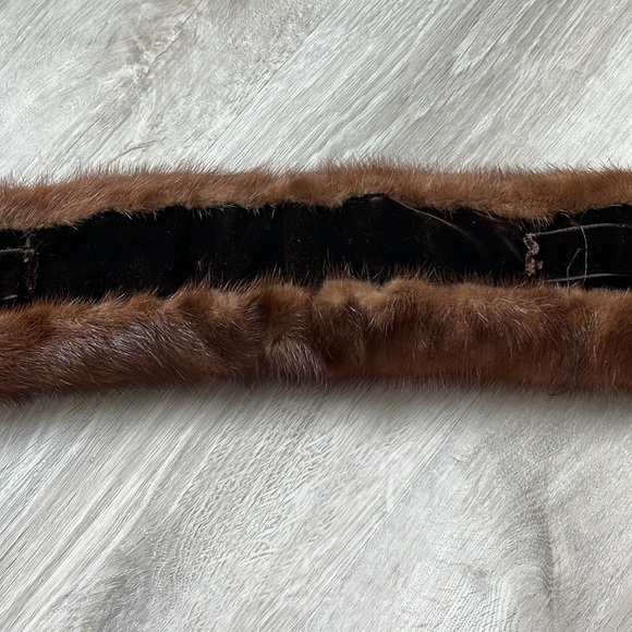 Vintage Mink Fur Scarf Collar Neck Wrap Full Pelt Stole Brown 32” x 4” - Picture 9 of 12